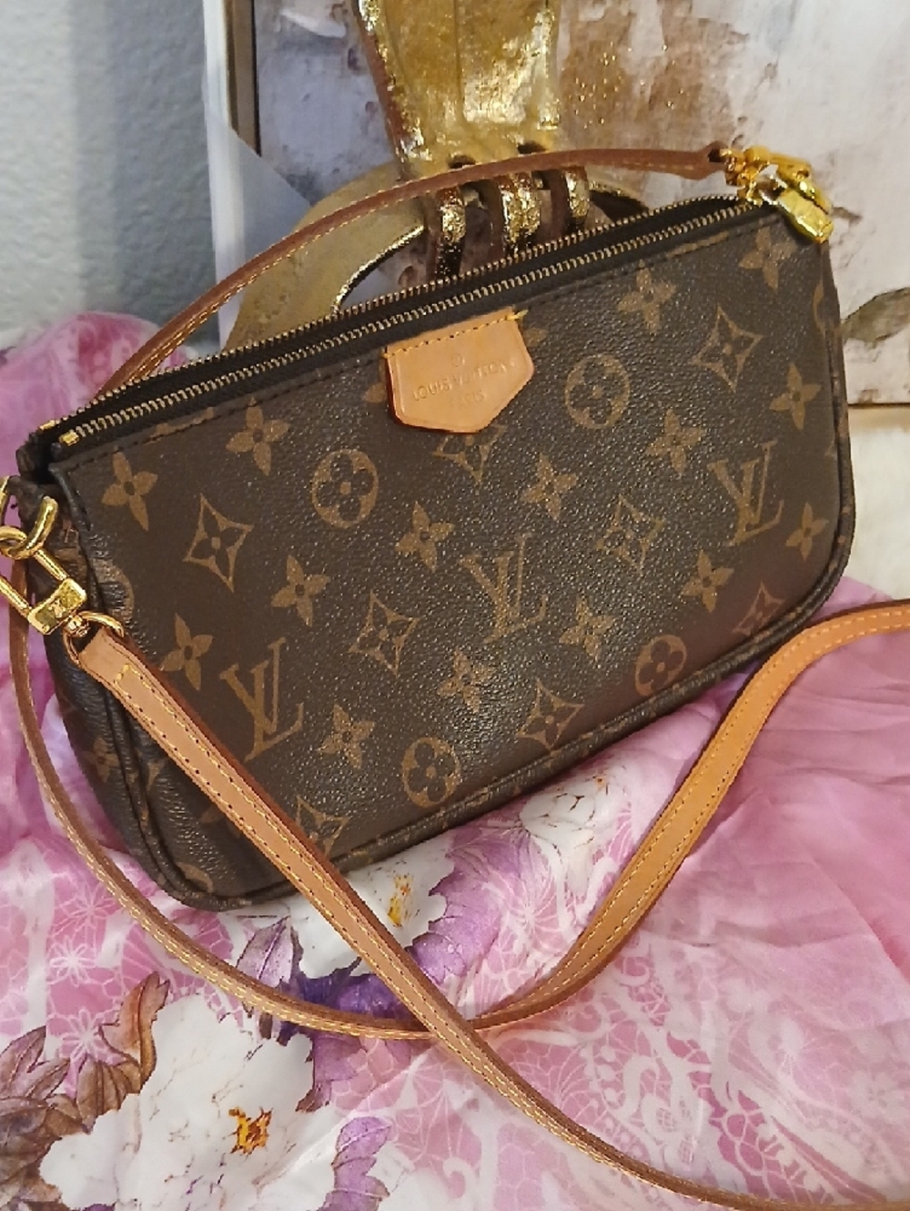 Louis Vuitton Monogram Canvas Crossbody Bag in Brown and Tan